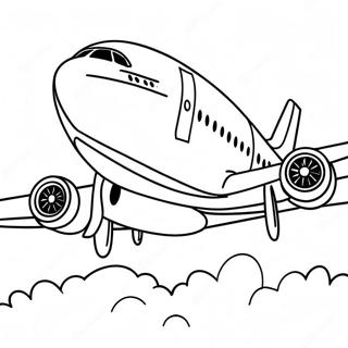Pagina Da Colorare Dellaereo 747 In Stile Cartone Animato 124177 58418