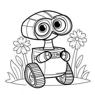 Pagina Da Colorare Di Wall E Carino Con Fiori 124665-58789