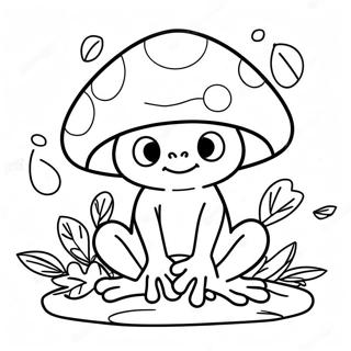 Rana Funghi Carina Pagine da Colorare