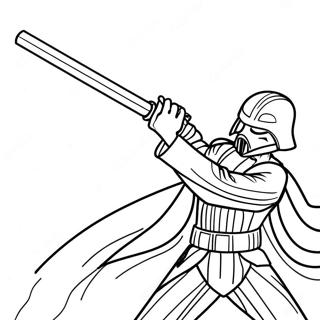 Pagina Da Colorare Della Battaglia Epica Con Il Lightsaber 124924-58990