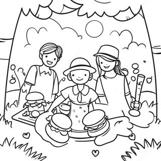 Pagina Da Colorare Di Un Picnic Estivo Preppy Con Amici 125000-59053