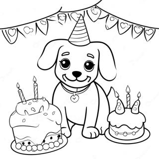 Compleanno Del Cane Pagine Da Colorare