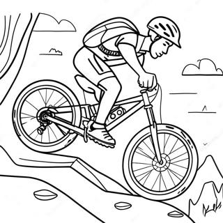 Pagina Da Colorare Di Azione Estrema In Mountain Bike 125955-59793