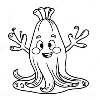 Personaggio Di Alga Cartone Divertente Pagina Da Colorare 126392-60132