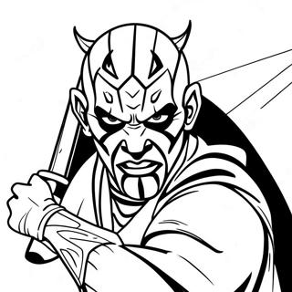 Pagina Da Colorare Di Darth Maul Con Spada Laser Doppia 126521-60227
