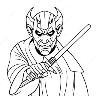 Pagina Da Colorare Di Darth Maul Con Spada Laser Doppia 126521-60228
