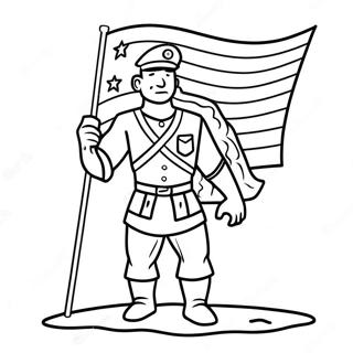 Veterano Coraggioso Con Bandiera Da Colorare 127399 60909