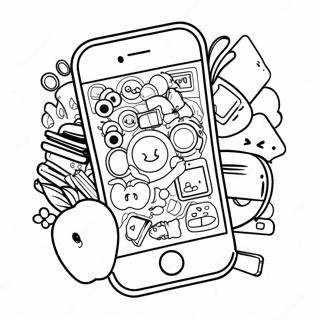 Iphone Circondato Da Divertenti Adesivi Da Colorare 127425-60935