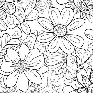 Pagina Da Colorare Dei Fiori Per Il Rilascio Dello Stress Per Adulti 127604-61063