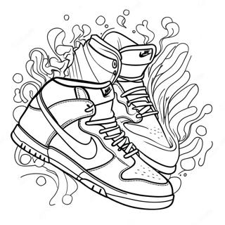 Pagina Da Colorare Con Nike Dunks E Arte Graffiti 128200 61667