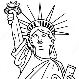 Pagina Da Colorare Della Statua Della Liberta Con Luci Scintillanti 128324-61753