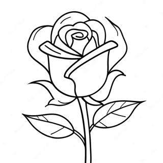 Singola Rosa Elegante Pagina Da Colorare 12834-2811