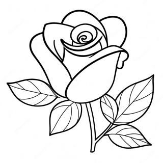 Singola Rosa Elegante Pagina Da Colorare 12834-2812