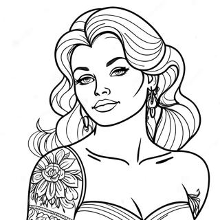 Pagina Da Colorare Di Belle Tatuata E Audace 128454-61857