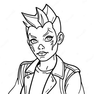 Pagina Da Colorare Del Personaggio Punk Goth Spettrale 129328-62535