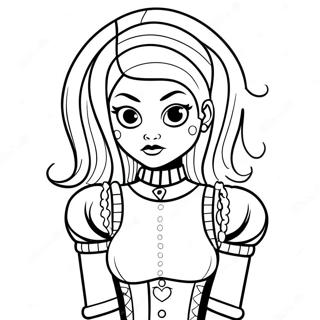 Pagina Da Colorare Del Personaggio Punk Goth Spettrale 129328-62536