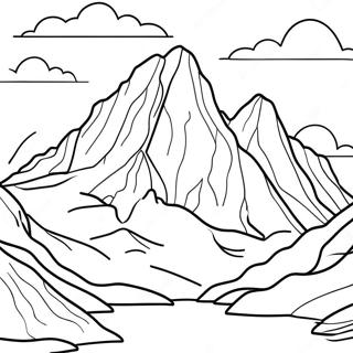 Pagina Da Colorare Delle Drammatiche Cime Delle Rocky Mountains 129662-62804