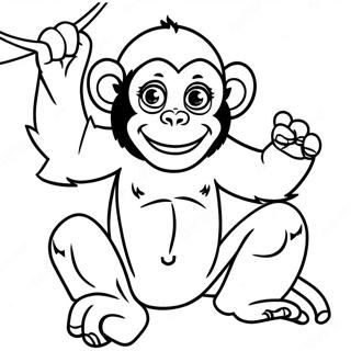 Pagina Da Colorare Di Uno Scimpanze Giocoso 129713 62844