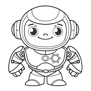 Pagina Da Colorare Del Cyborg Carino In Stile Cartone Animato 129996 63063
