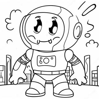Pagina Da Colorare Del Cyborg Carino In Stile Cartone Animato 129996 63064