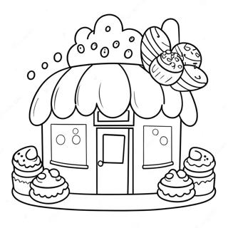 Pagina Da Colorare Di Un Carino Negozio Di Pasticceria 130251-63253