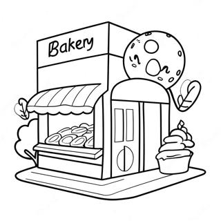 Pagina Da Colorare Di Un Carino Negozio Di Pasticceria 130251-63254