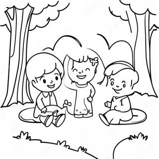 Pagina Da Colorare Di Persone Piccole In Un Parco 130717-63626