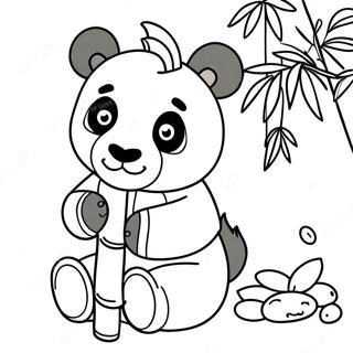 Pagina Da Colorare Del Delizioso Panda Unicorno Che Mangia Bambu 130793-63685