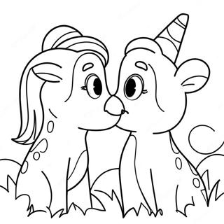 Pagina Da Colorare Di Bacio Di Animali Dolce 131103 63921