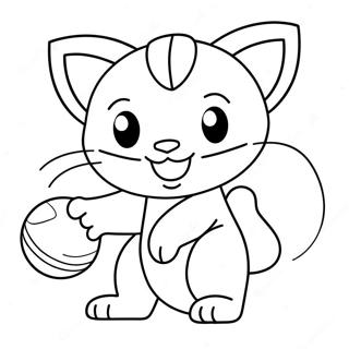 Pagina Da Colorare Di Meowth Che Gioca Con Una Palla 131206 64000