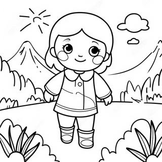 Pagina Da Colorare Della Grande Sorella Avventurosa Che Esplora La Natura 131307 64076