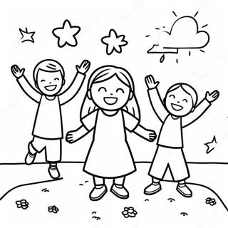 Pagina Da Colorare Di Bambini Gioiosi Che Giocano Con Gesu 131333 64093