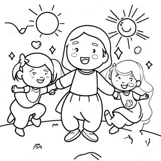 Pagina Da Colorare Di Bambini Gioiosi Che Giocano Con Gesu 131333 64094