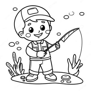 Bambino Felice Che Pesca Lucci Da Colorare 131590-64295