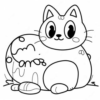 Pagina Da Colorare Scena Di Gatto Mostro Carino Che Dorme 132006-64621