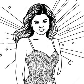 Pagina Da Colorare Di Selena Gomez In Un Vestito Scintillante 132438-64960