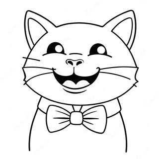 Pagina Da Colorare Del Gatto Banana Felice Con Papillon 133108-65478