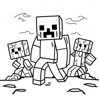 Zombie Di Minecraft Pagine Da Colorare