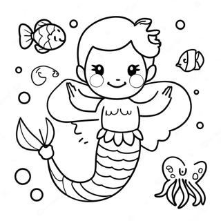 Pagina Da Colorare Di Tritone Giocoso Con Creature Marine 133543 65811