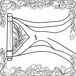 Pagina Da Colorare Della Bandiera Di Cuba Dettagliata 133569 65831
