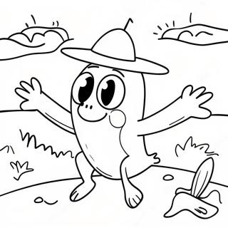 Pagina Da Colorare Di Peely In Una Divertente Scena Di Spiaggia 133648-65894