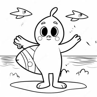 Pagina Da Colorare Di Peely Che Tiene Una Tavola Da Surf 133649-65897