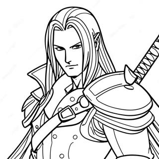 Disegno Da Colorare Di Sephiroth Con Masamune 134469-66533