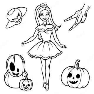 Halloween Barbie Pagine Da Colorare