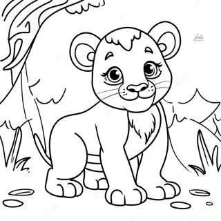 Disegno Da Colorare Di Cucciolo Di Leone Giocoso 134648-66668