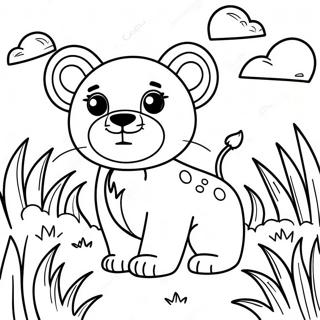 Disegno Da Colorare Di Cucciolo Di Leone Carino Nellerba 134649-66669