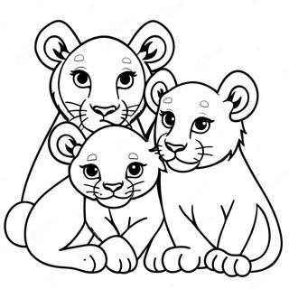 Disegno Da Colorare Della Famiglia Di Cuccioli Di Leone 134651-66677