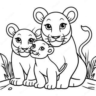 Disegno Da Colorare Della Famiglia Di Cuccioli Di Leone 134651-66678