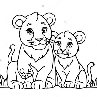 Disegno Da Colorare Della Famiglia Di Cuccioli Di Leone 134651-66679