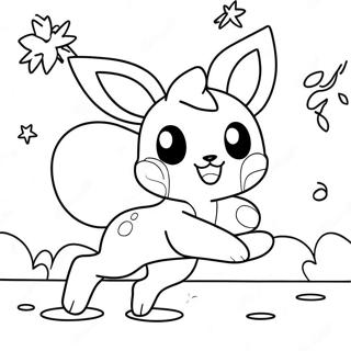 Pagina Da Colorare Di Un Giocoso Glaceon Che Insegue Fiocchi Di Neve 135035 66974